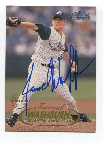 1998 Fleer Tradition Jarrod Washburn Signed Card Baseball Autographed AUTO #U79