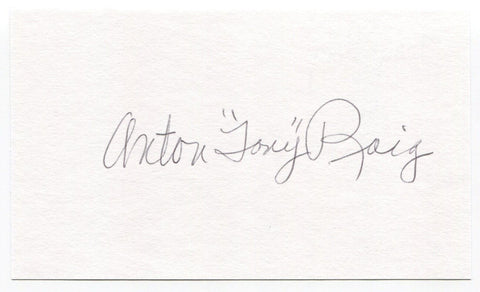 Tony Roig Signed 3x5 Index Card Autographed MLB Baseball Washington Senators