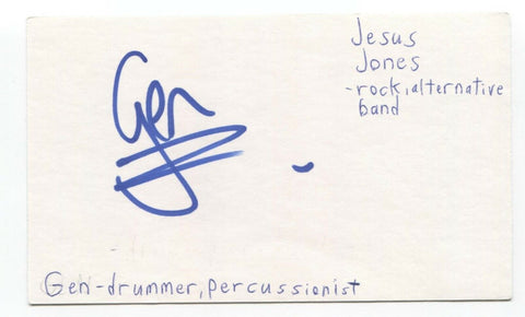Jesus Jones Gen Signed 3x5 Index Card Autographed Signature (Simon Matthews)