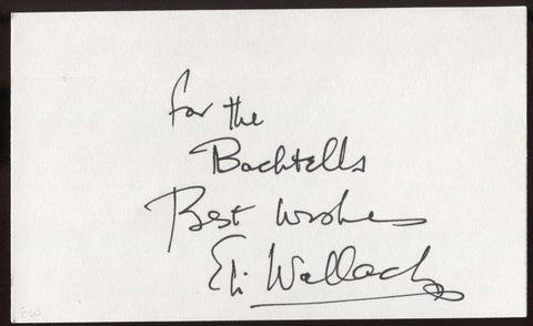 Eli Wallach Signed Index Card Signature Vintage Autographed AUTO 