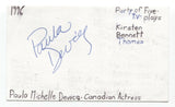 Paula Devicq Signed 3x5 Index Card Autographed Signature Actress Party of Five