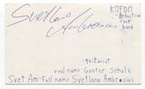 KMFDM - Gunter Schulz Signed 3x5 Index Card Autograph Svetlana Ambrosius Svet Am