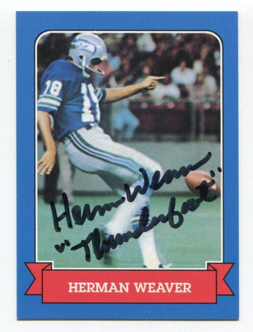 Herman Weaver Sports World Signed NFL Football Card Autographed AUTO