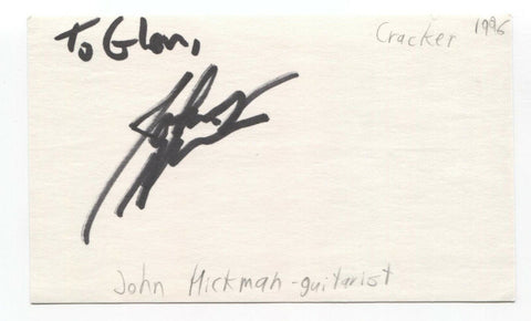 Cracker - Johnny Hickman Signed 3x5 Index Card Autographed Signature Guitarist