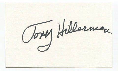 Tony Hillerman Signed 3x5 Index Card Autographed Signature Historian Author