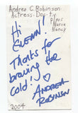 Andrea C. Robinson Signed 3x5 Index Card Autographed Signature Doc Star Trek
