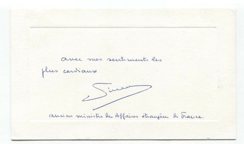 Christian Pineau Signed Card Autographed Signature French Minister WWII Hero
