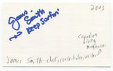 James Smith Signed 3x5 Index Card Autographed Canadian Cooking Personality Chef