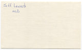 Jeffrey Leonard Signed 3x5 Index Card Autographed MLB Baseball SF Giants