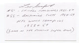 Leo Sanford Signed 3x5 Index Card Autographed NFL Football 1958 Baltimore Colts