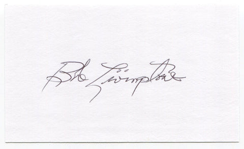 Bob Livingstone Signed 3x5 Index Card Autographed Football 1946 1947 Notre Dame