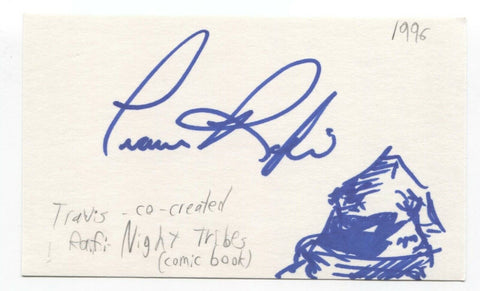 Travis Rafi Signed Index Card Autograph Signature Comic Artist Night Tribes