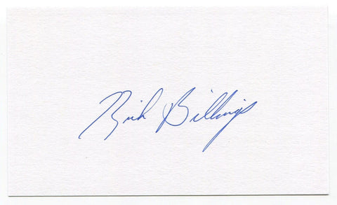 Rich Billings Signed 3x5 Index Card Autographed Washington Senators Debut 1968