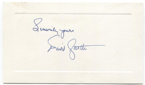David Garth Signed Card Autographed Signature Author