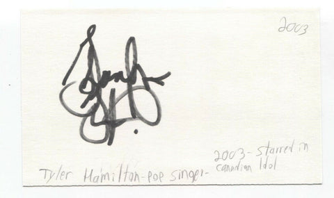 Tyler Hamilton Signed 3x5 Index Card Autographed Signature Due Voci