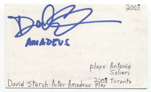 David Storch Signed 3x5 Index Card Autographed vintage Signature Actor