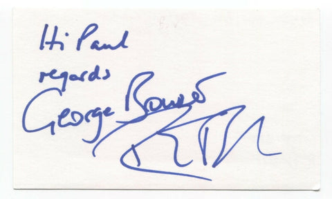 George Bowser and Rick Blue Signed 3x5 Index Card Autographed Comedians