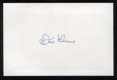 Don Larsen Signed 4 x 6 Inch Index Card Autographed Baseball Signature