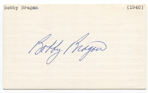 Bobby Bragan Signed 3x5 Index Card Baseball Autographed Philadelphia Phillies