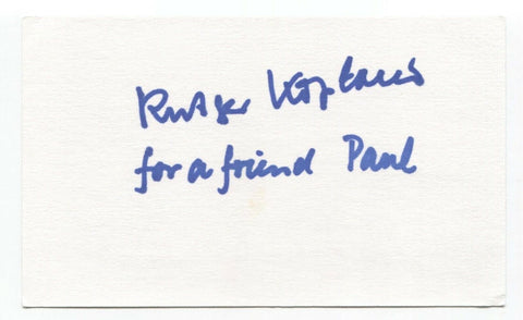 Rutger Kopland Signed 3x5 Index Card Autographed Signature Author Writer Poet