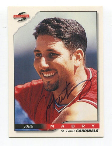 1996 Score John Mabry Signed Card Baseball MLB Autographed AUTO #293