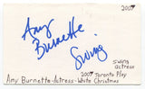 Amy Burnette Signed 3x5 Index Card Autograph Actress Horizon Skins