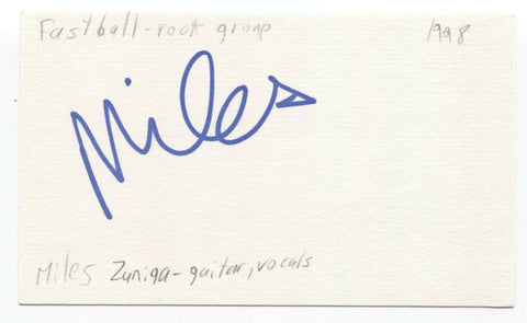 Fastball - Miles Zuniga Signed 3x5 Index Card Autographed Signature