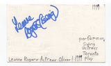 Leanne Rogers Signed 3x5 Index Card Autographed Actress Oliver