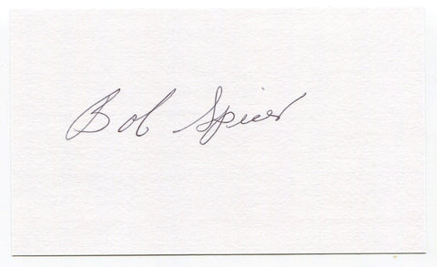 Bob Spicer Signed 3x5 Index Card Autographed Baseball Kansas City Athletics