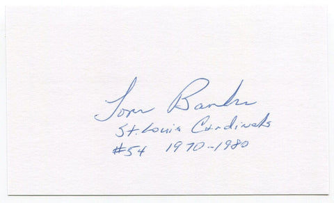 Tom Banks Signed 3x5 Index Card Autographed Signature St. Louis Cardinals NFL