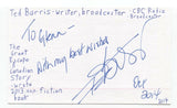 Ted Barris Signed 3x5 Index Card Autographed Signature Author Writer Journalist