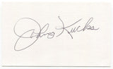 Johnny Kuck Signed 3x5 Index Card Autographed Baseball MLB New York Yankees