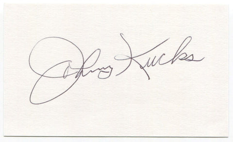 Johnny Kuck Signed 3x5 Index Card Autographed Baseball MLB New York Yankees