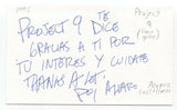 Project 9 - Alvaro Castellanos Signed 3x5 Index Card Autographed Signature