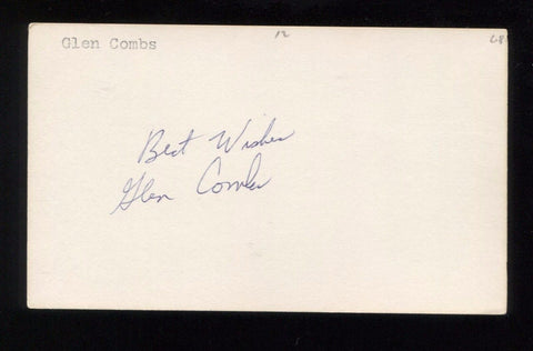 Glen Combs Signed 3x5 Index Card Autographed Signature Basketball 