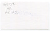 Matt Batts 3x5 Index Card Autographed Signature Boston Red Sox MLB Debut 1947