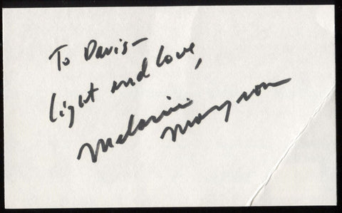 Melanie Mayron Signed Index Card Signature Vintage Autographed AUTO