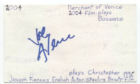 Joseph Fiennes Signed 3x5 Index Card Autographed Signature
