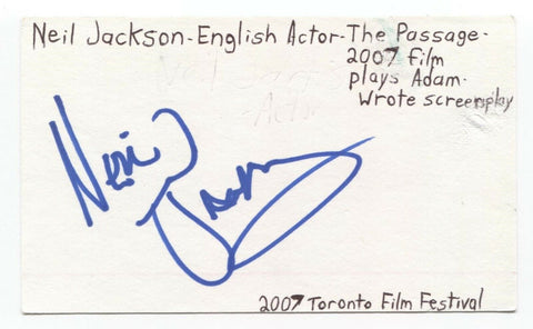 Neil Jackson Signed 3x5 Index Card Autographed Signature Blade