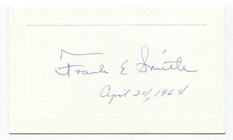 Frank Ellis Smith Signed Card Autographed Signature Politician