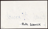 Ruth Warrick Signed Index Card Signature Vintage Autographed AUTO 