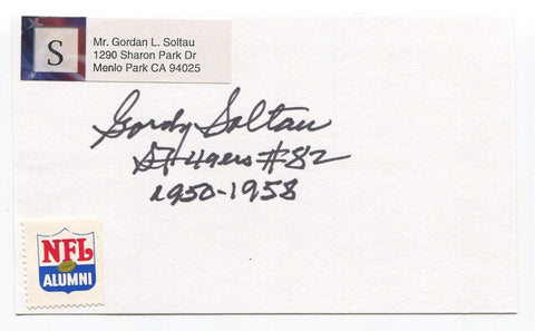 Gordy Soltau Signed 3x5 Index Card Autographed NFL Football San Francisco 49ers