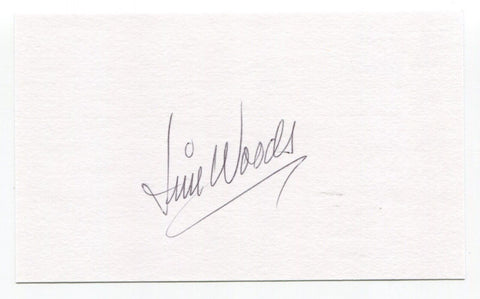 Jim Woods Signed 3x5 Index Card Autograph Baseball MLB Phillies and Sportscaster