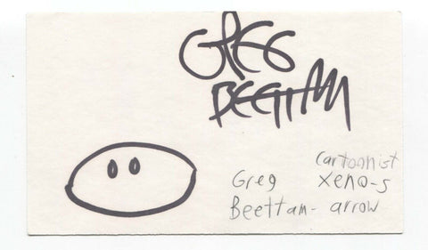 Greg Beettam Signed Index Card Autograph Signature Comic Artist