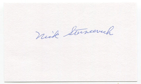 Nick Strincevich Signed 3x5 Index Card Autographed Baseball 1940 Boston Bees