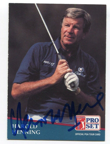 1991 Pro Set PGA Tour Golf Harold Henning Signed Card Autographed #219