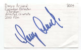 Denys Arcand Signed 3x5 Index Card Autograph Signature Director