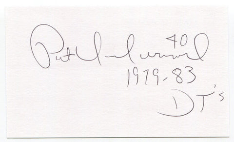 Pat Underwood Signed 3x5 Index Card Autograph Baseball MLB '79 Detroit Tigers