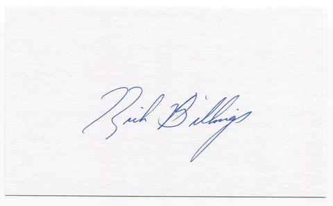 Rich Billings Signed 3x5 Index Card Autographed Washington Senators Debut 1968