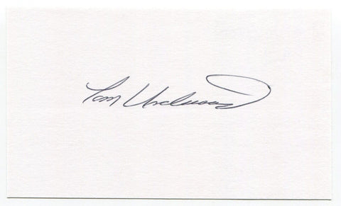 Tom Underwood Signed 3x5 Index Card Autograph Baseball MLB Philadelphia Phillies